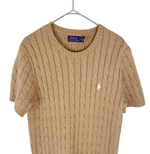 画像をギャラリービューアに読み込む, 【中古】ポロラルフローレン POLO RALPH LAUREN 半袖 ケーブルニット コットン100％   M j0902u00314
