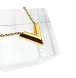 画像をギャラリービューアに読み込む, 【中古】ルイヴィトン Louis Vuitton ネックレス LV Vロゴ ゴールド アクセサリー レディース メンズ ペンダント ブランドアクセサリー j0215pq002121
