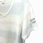 Load image into Gallery viewer, 【中古】ジェラートピケ gelato pique 半袖ワンピース マルチボーダー パステル もこもこ 白系 i0413oq01813
