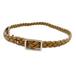 画像をギャラリービューアに読み込む, 【中古】ANGLO レザーベルト 細身 編込み メッシュベルト ベージュ i0731wq0041
