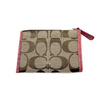 将图片加载到图库查看器，【中古】COACH コーチ シグネチャー PVC×レザー コインケース 小銭入れ フラットポーチ キーリング付き i0724lq0123
