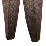 Load image into Gallery viewer, 【中古】フェンディ FENDI テーパードパンツ ズッカ柄 ストレッチ 光沢 ダークブラウン系 i0717lq007121
