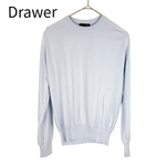 画像をギャラリービューアに読み込む, 【中古】ドゥロワー Drawer 18ゲージ コットンシルク クルーネックニット 長袖 水色 サイズ1 j0901h00718
