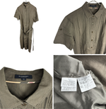 画像をギャラリービューアに読み込む, 【中古】バーバリー BURBERRY コットン 半袖 シャツワンピース カーキ 38 共布ベルト付き i1014n0018
