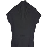 画像をギャラリービューアに読み込む, 【中古】Drawer ドゥロワー ニットワンピース ブラック 半袖 ハイネック リブニット ウール カシミヤ混 i1222h00162
