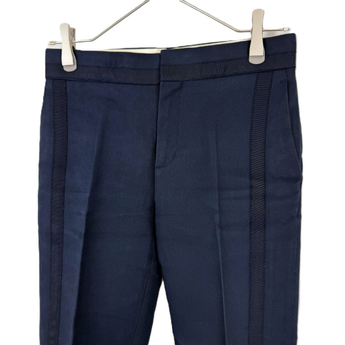 【中古】ドゥロワー Drawer コットンツイルテープパンツ サイドスリット コットン ネイビー 紺 i0805k00412