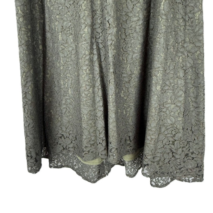 【中古】ノーリーズ NOLLEY'S 総レースフレアスカート 上品 カーキ系 くすみカラー i0807n0243