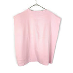 将图片加载到图库查看器，【中古】ブラミンク BLAMINK ベスト コットン ニット１４G クルーネック ノ―スリーブ フレンチスリーブ ピンク i0908h00230
