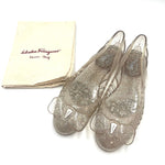 Load image into Gallery viewer, 【中古】サルヴァトーレフェラガモ Salvatore Ferragamo ラバーシューズ クリア ラメ リボン 可愛い h0616aq02025
