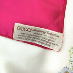 将图片加载到图库查看器，【中古】グッチ GUCCI スカーフ 花束柄 バイカラー 可愛い 小花 カラフル オフホワイト ダークピンク i0727tq02410
