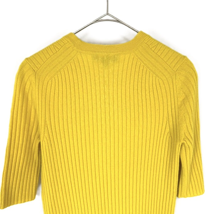 【中古】ドゥロワー Drawer 半袖リブニット リブクルーネックショートスリーブ イエロー くすみカラー i0925i01015