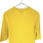 将图片加载到图库查看器，【中古】ドゥロワー Drawer 半袖リブニット リブクルーネックショートスリーブ イエロー くすみカラー i0925i01015
