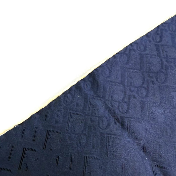 【中古】クリスチャンディオール Christian Dior スカーフ 大判 ロゴ総柄 パイピング ネイビー アイボリー i0601oq00457