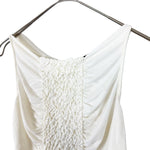 将图片加载到图库查看器，【中古】エポカ EPOCA ノースリーブカットソー シャーリング ドレープ 透け感 オフホワイト 白 i0807n0111
