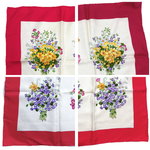 将图片加载到图库查看器，【中古】グッチ GUCCI スカーフ 花束柄 バイカラー 可愛い 小花 カラフル オフホワイト ダークピンク i0727tq02410
