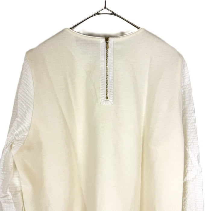 【中古】ドゥロワー Drawer ブラウス 袖切り替え プルオーバー ストレッチ オフホワイト 白 i0501k00137