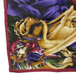 画像をギャラリービューアに読み込む, 【中古】ケンゾー KENZO スカーフ 花柄 シルク ダークカラー ワインレッド ブラック i0619wq0385
