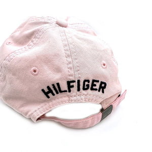 【中古】トミーヒルフィガー TOMMY HILFIGER キャップ 帽子 ロゴマーク 刺しゅう ライトピンク チェック h1226wq00412