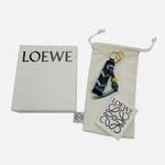 Load image into Gallery viewer, 【中古】ロエベ LOEWE キーホルダー ブレイデッド レザー 編み込み ロゴ型押し グリーン ゴールド j0805dq00851

