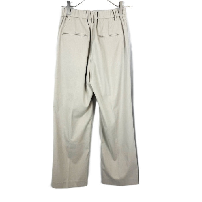 【中古】フレームワーク FRAMeWORK ストレートワイドパンツ きれいめ ウエストゴム ライトベージュ i0526y0148