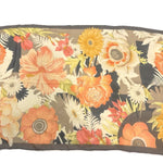 画像をギャラリービューアに読み込む, 【中古】サルヴァトーレフェラガモ Ferragamo スカーフ ロング 花柄 シアー 透け感 ブラウン オレンジ系 i0429wq00130
