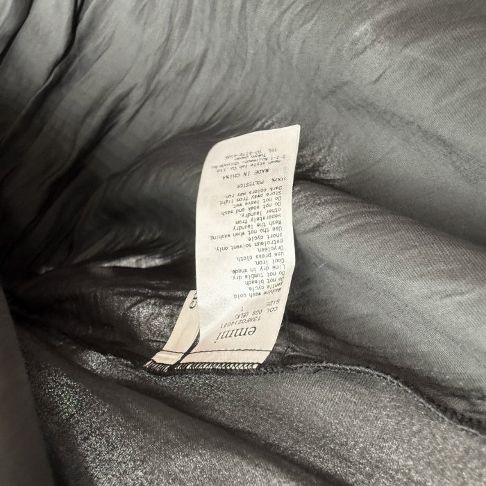 【中古】エミ emmi スタンドカラー バックリボンワンピース とろみ素材 落ち感 ブラック 黒 i0417m0165