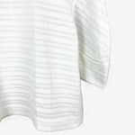 Load image into Gallery viewer, 【中古】ドゥロワー Drawer コットンピンタックショートスリーブブラウス マルチボーダー 透け感 ホワイト 白 i0421h00240
