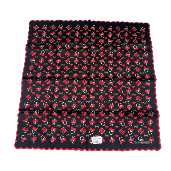 【中古】ハンカチ4点セット サンローラン/ニナリッチ/ウェッジウッド リボン 花柄 レース マルチ i0429wq0450