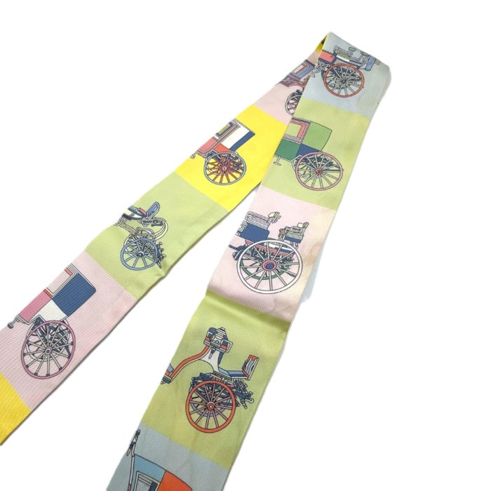 【中古】エルメス HERMES ツイリー スカーフ スリム 馬車 パステルカラー 可愛い マルチカラー i0515lq012104