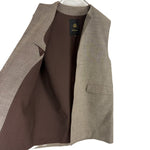 将图片加载到图库查看器，【中古】Drawer ドゥロワー ノーカラーロングジレ ブラウン ベスト ウール混 シンプル 上品 大人コーデ i0818o00235
