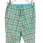 Load image into Gallery viewer, 【中古】ドゥロワー Drawer グレンチェックドロストパンツ コットン シルク エメラルドグリーン ベージュ i0805k00216

