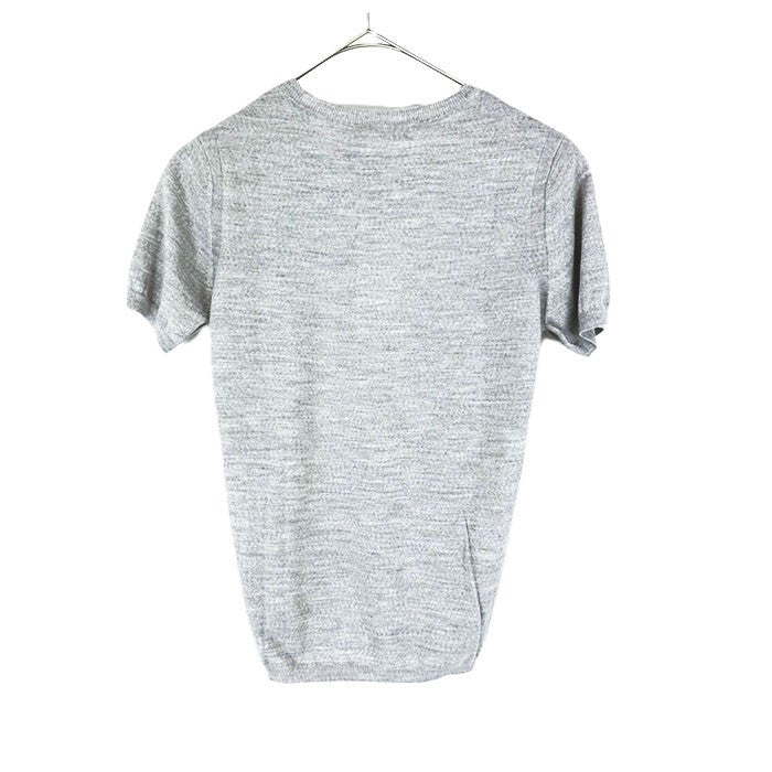 【中古】エポカ EPOCA クルーネック半袖ニット 薄手 透け感 シンプル ライト杢グレー i0818n0068
