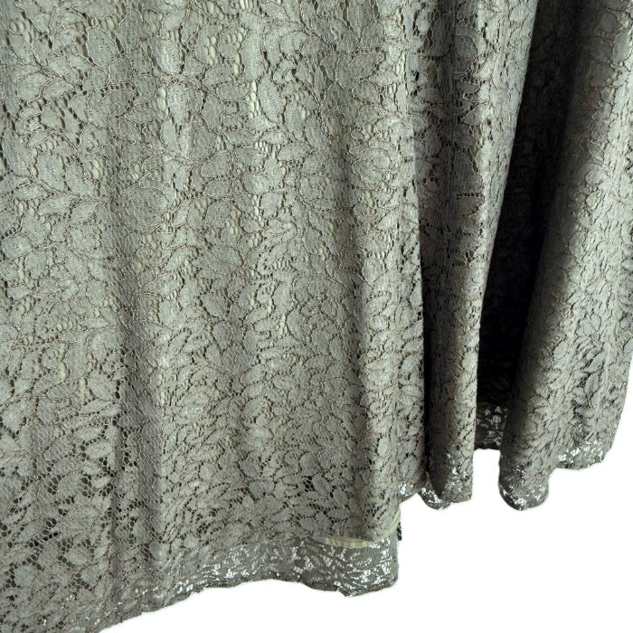 【中古】ノーリーズ NOLLEY'S 総レースフレアスカート 上品 カーキ系 くすみカラー i0807n0243