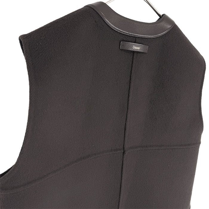 【中古】Drawer ドゥロワー ウール レザーコンビ ベスト ジレ i1031h009144