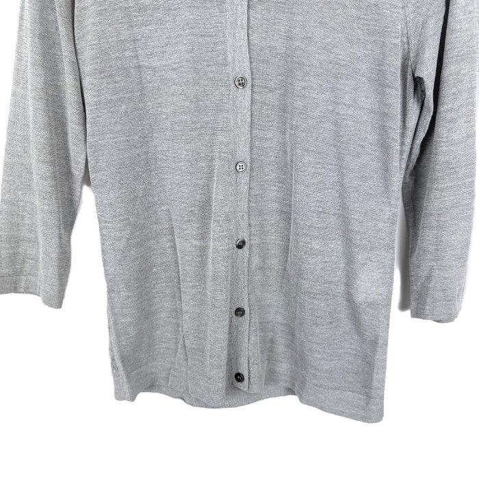 【中古】セオリーリュクス Theory luxe 七分袖カーディガン バックレース編み 透け感 ライトグレー i0807n0025