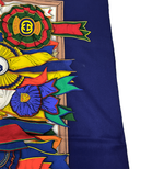 画像をギャラリービューアに読み込む, 【中古】グッチ GUCCI シルクスカーフ ネイビー ロゴ 花柄 大判 レディース i1207oq00365
