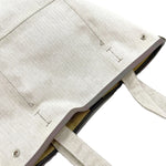 将图片加载到图库查看器，【中古】ドゥロワー Drawer ノベルティトートバッグ 縦長 ヘリンボーン 内側防水 ライトベージュ グレー i0512y00412
