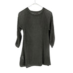 将图片加载到图库查看器，【中古】セオリーリュクス Theory luxe 七分袖ニット リネン ざっくり編み 透け感 丈長め カーキ i0818n0154
