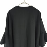 画像をギャラリービューアに読み込む, 【中古】NOUQUE ヌーク 黒 コート フレアスリーブ 新品タグ付き ブラック ノーカラー i1229m01112
