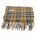 画像をギャラリービューアに読み込む, 【中古】BURBERRY バーバリー マフラー ノバチェック ベージュ フリンジ ウール i1124tq01512

