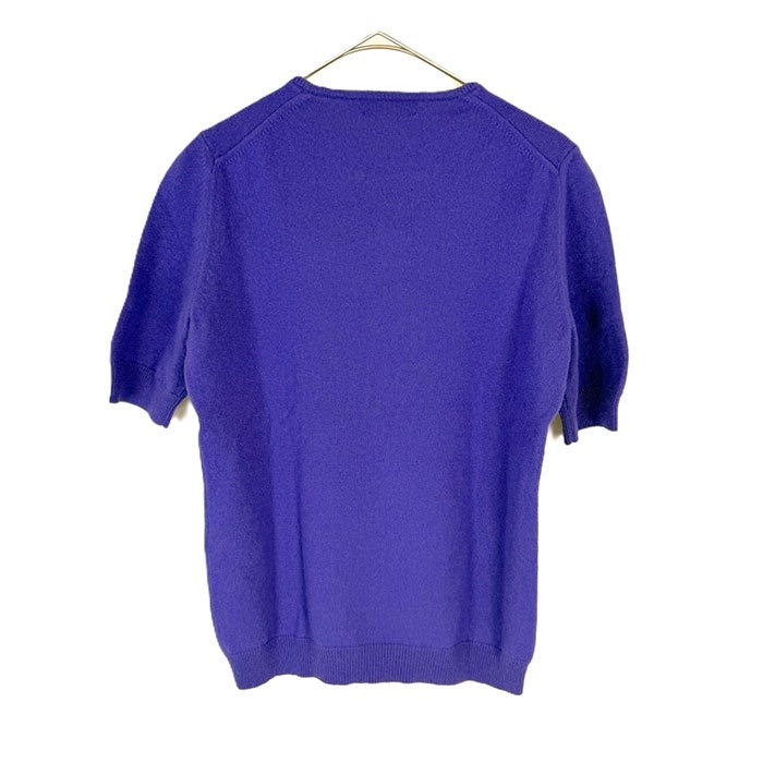 【中古】ドゥロワー Drawer 半袖ニット クルーネックショートスリーブ カシミヤ 無地 パープル 紫 i0925i00612