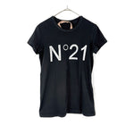 画像をギャラリービューアに読み込む, 【中古】ヌメロヴェントゥーノ N°21 Tシャツ ロゴプリント コットン シンプル ブラック 黒 i0630h0056

