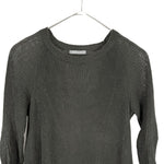 将图片加载到图库查看器，【中古】セオリーリュクス Theory luxe 七分袖ニット リネン ざっくり編み 透け感 丈長め カーキ i0818n0154
