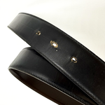 画像をギャラリービューアに読み込む, 【中古】GUCCI グッチ 本革 レザーベルト ブラック 黒 ゴールドGバックル i0907oq01557
