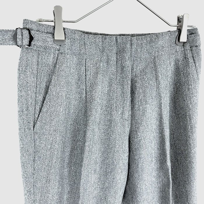 【中古】JOSEPH ジョゼフ ウールパンツ ヘリンボーン アジャスター ストレート 通勤 オフィス i0911n0064