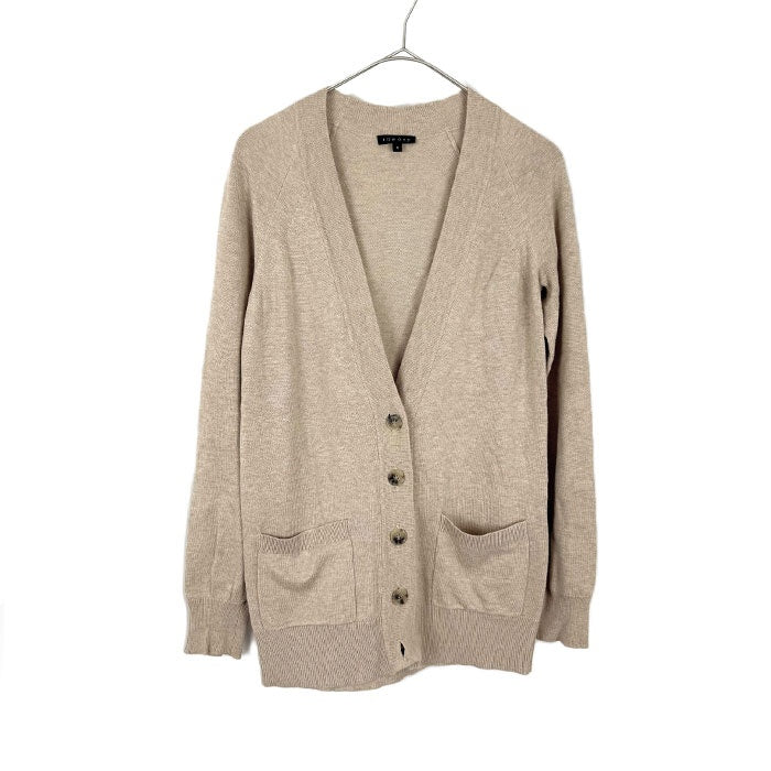 【中古】セオリー Theory カーディガン 長袖 Vネック コットン レーヨン シンプル ベージュ i0807n0164
