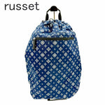 将图片加载到图库查看器，【中古】russet ラシット 総柄 リュック ネイビー 巾着式 バックパック i1012oq00717

