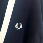 画像をギャラリービューアに読み込む, 【中古】フレッドペリー FRED PERRY カーディガン バイカラー 切り替え Vネック ネイビー ホワイト h0502wq0163
