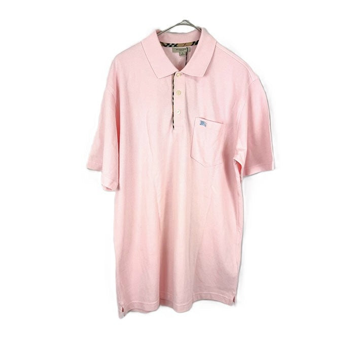 【中古】バーバリー BURBERRY ポロシャツ 半袖 タグ付き ライトピンク パステル i0718aq00524