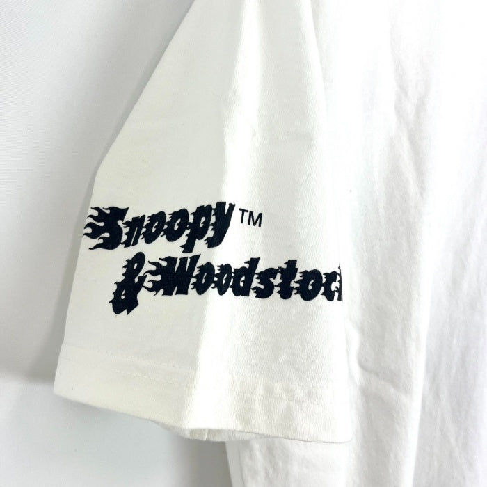 【中古】フラッグスタッフ FLAG STAFF Tシャツ スヌーピー刺繍 バイク 可愛い ホワイト 白 h0408m020